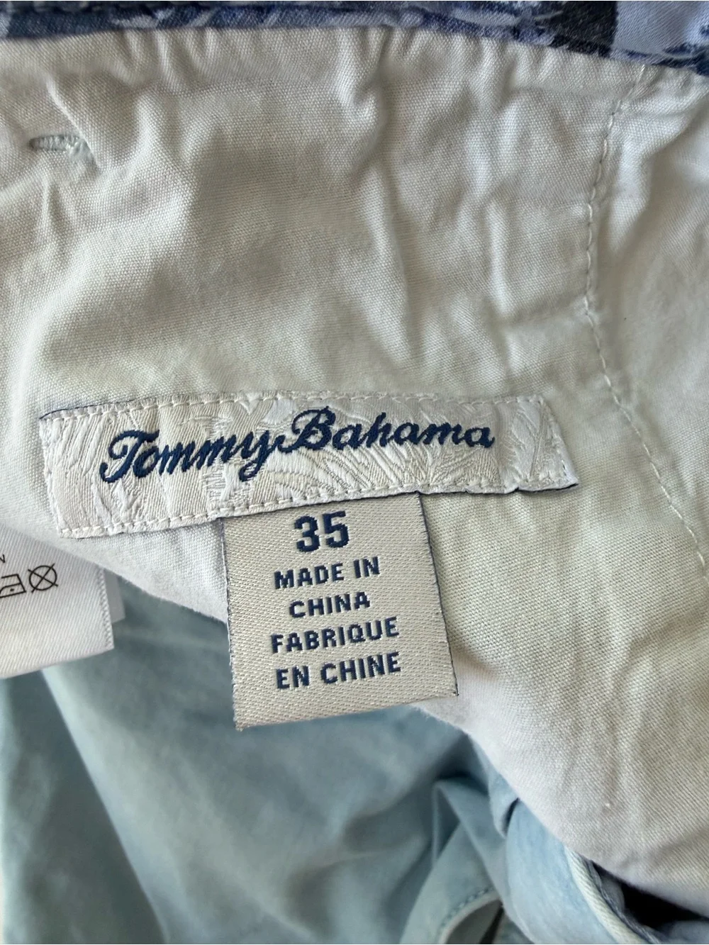 Tommy Bahama Light Blue Cotton Flat Front Shorts